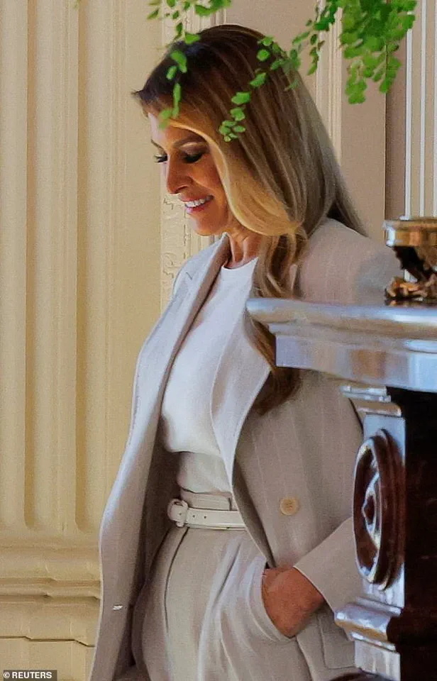 Melania Trump Challenges Traditional Fashion Norms with Oversized Suit at White House AI Education Meeting