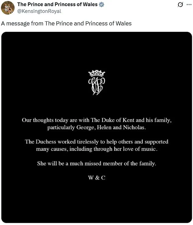 Royal Family in Shock as Duchess of Kent Passes, Sparking National Mourning and Outpouring of Tributes