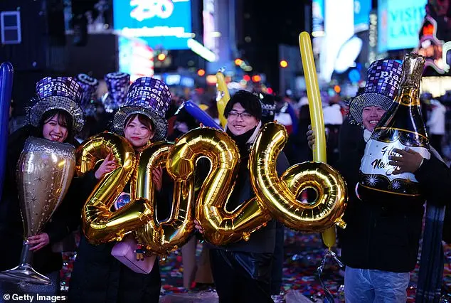 New Year's Eve Celebration in Times Square Features Iconic Ball Drop and Confetti Display