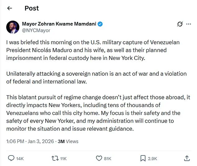 New York Mayor Condemns Trump's Alleged Actions Against Maduro as 'Act of War,' Highlighting Foreign Policy Clash