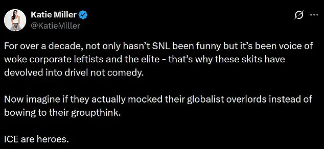 Katie Miller Accuses Saturday Night Live of Being a 'Mouthpiece for Globalist Overlords' After Controversial Sketch Depicting ICE Agents