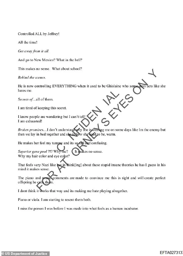 DOJ Files Reveal Jeffrey Epstein's Alleged Pursuit of a 'Superior Gene Pool' – Victim's Diary Cites Nazi Parallels