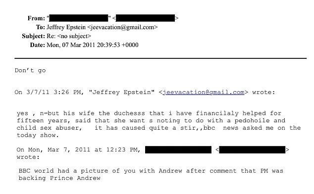 New Emails Reveal Jeffrey Epstein's 15-Year Financial Support for Sarah Ferguson, Despite Her Public Denouncements