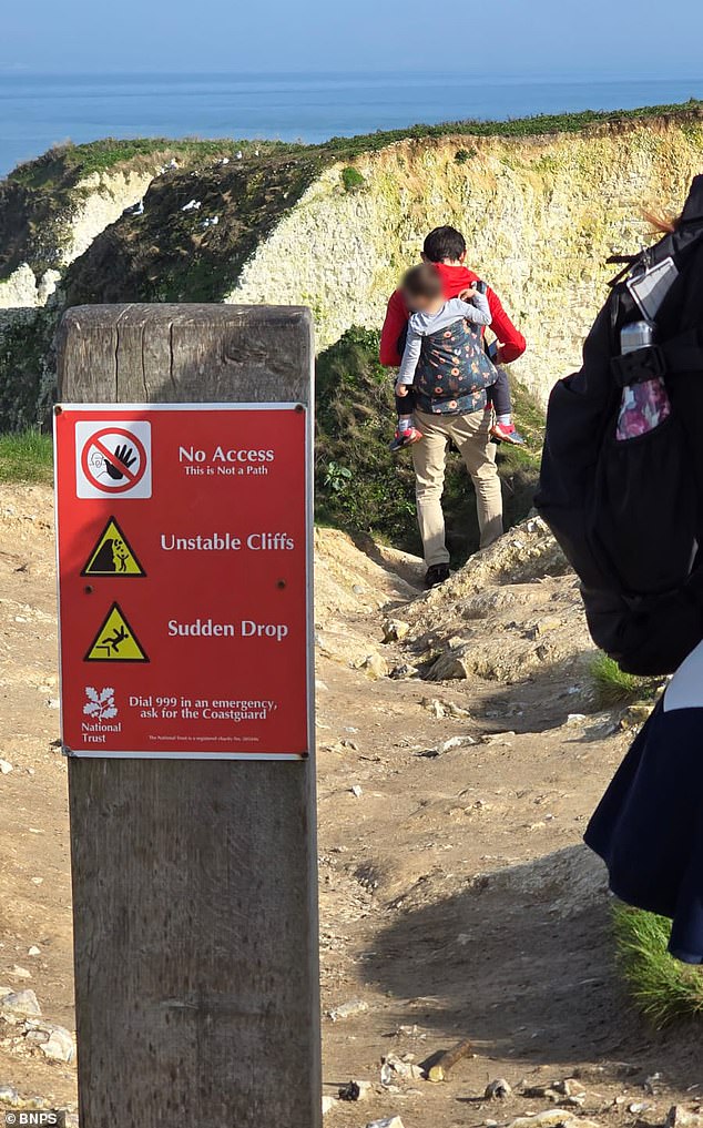 Man Ignores Safety Warnings at Old Harry Rocks, Brings Child to Hazardous Cliff Edge