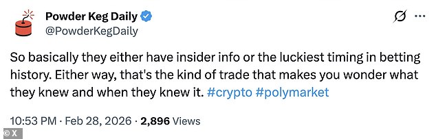 Mysterious Polymarket User Earns Over $637,000 Predicting U.S. Strikes on Iran, Sparks Controversy Over 'Insider Trading' Accusations