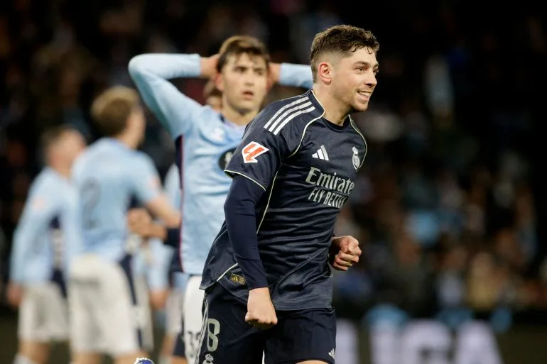 Valverde's Last-Minute Goal Keeps Real Madrid in La Liga Title Hunt After 2-1 Win Over Celta Vigo