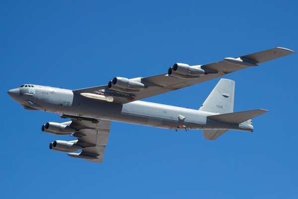 B-52 Bomber Spotted Testing Advanced LRSO Nuclear Missiles Over Mojave Desert