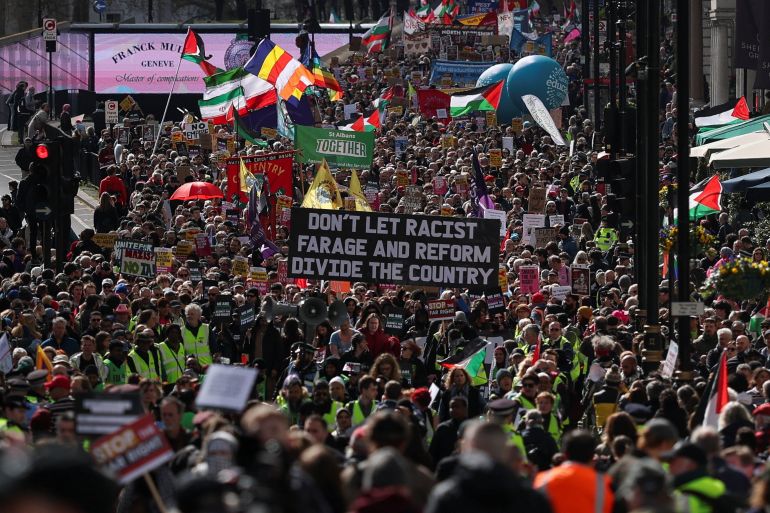 London's Anti-Far Right Protest: Organizers Claim Half a Million Attend, Police Estimate 50,000