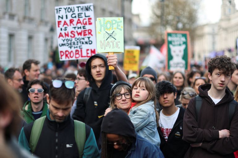 London's Anti-Far Right Protest: Organizers Claim Half a Million Attend, Police Estimate 50,000