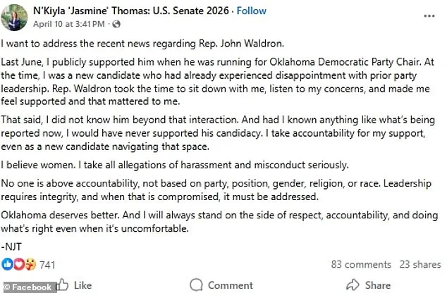 Here's a headline suggestion: 

# Oklahoma Lawmaker Resigns After Sending Deepfake Kiss GIF