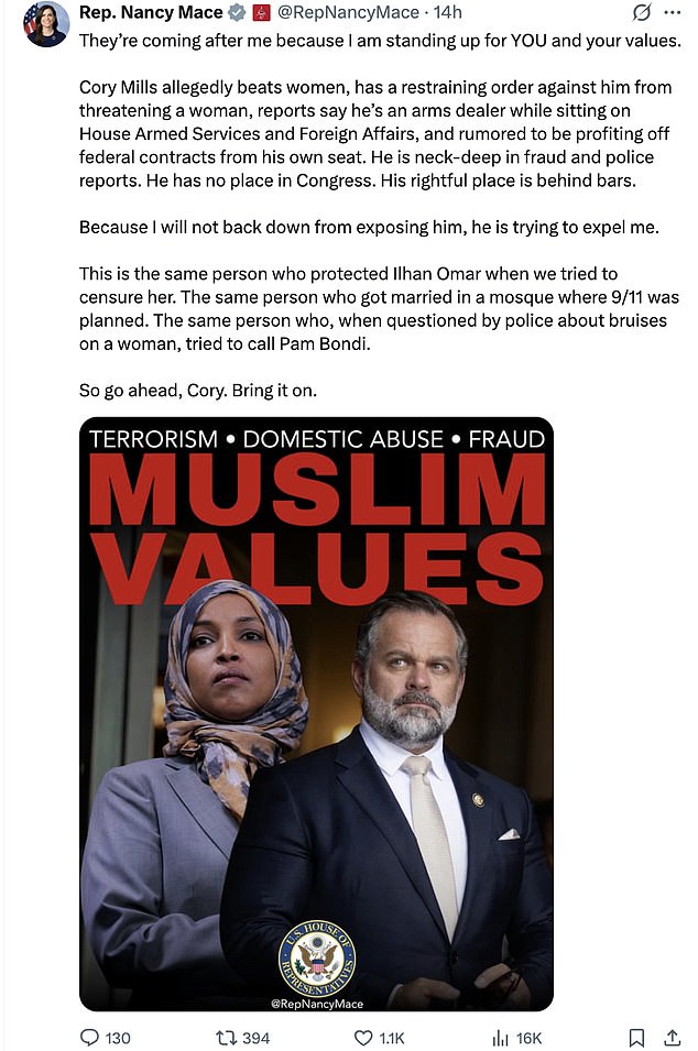 Mace and Mills Clash Over Expulsion Amid Domestic Violence Accusations