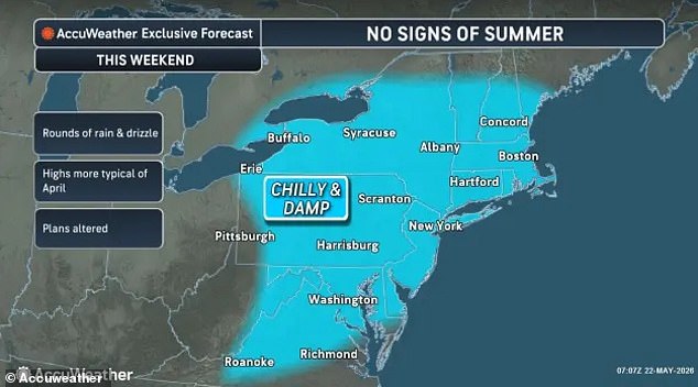 Northeast and Mid-Atlantic Brace for Cold Memorial Day Weekend with Rain
