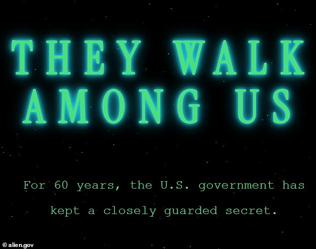Aliens.gov is a live tracking tool for illegal migrant arrests, not UFOs.