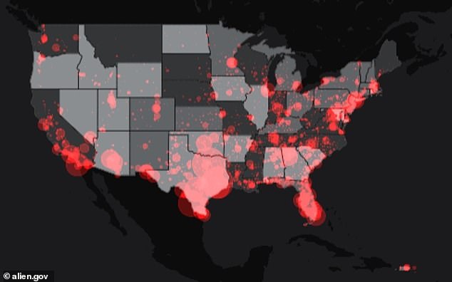 Aliens.gov is a live tracking tool for illegal migrant arrests, not UFOs.