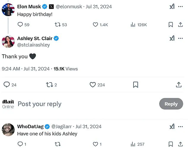 Elon Musk and Ashley St. Clair's Flirty Exchanges on X Spark Romance Rumors