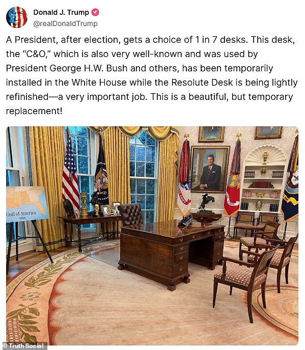 Trump Swaps Out Oval Office Desk After Unsanitary Gift Left by Elon Musk's Son