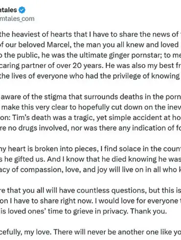 Tim Kruger's Unexpected Death Leaves Gay Porn Community in Shock