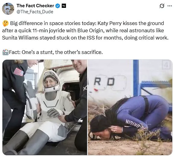 Katy Perry's Ground Kiss After Spaceflight Draws Backlash from Astronaut Community