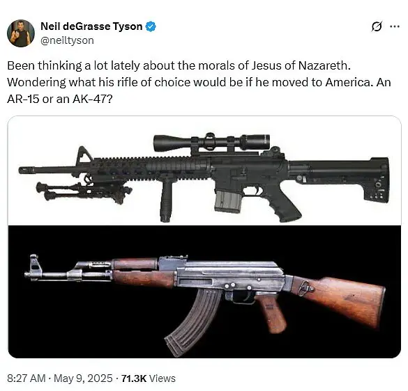 Neil deGrasse Tyson's Social Media Post on Wife's Marksmanship Sparks Controversy