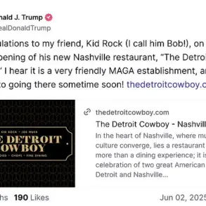 Former President Donald Trump's Surprising Endorsement of Nashville Restaurant 'The Detroit Cowboy' Sends Ripples Through Entertainment and Restaurant Industries
