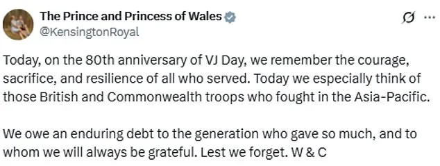 Breaking: Prince and Princess of Wales Release Poignant Statement Hours After King Charles's VJ Day Address, Marking a Historic Moment