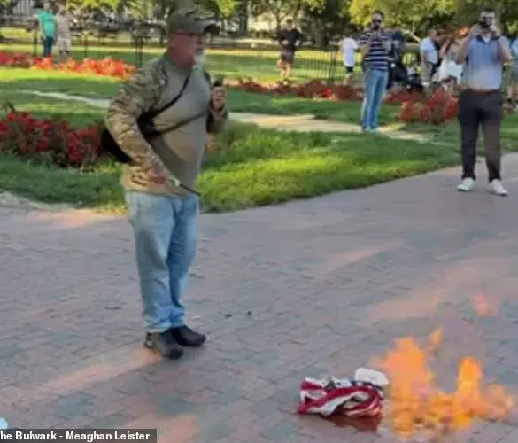 US Army Veteran Challenges Trump's Flag-Burning Executive Order with White House Protest