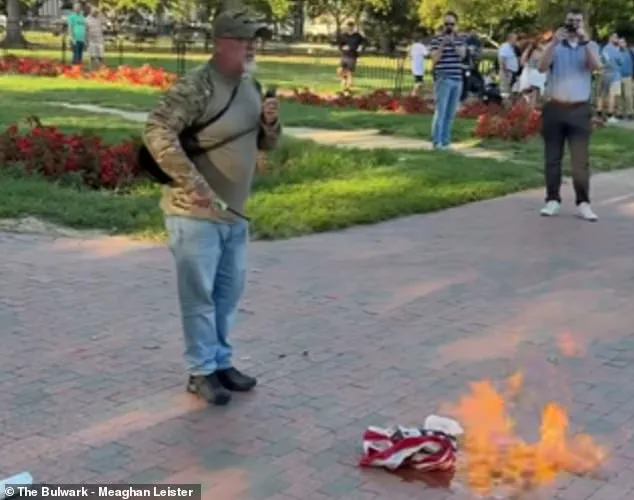 US Army Veteran Challenges Trump's Flag-Burning Executive Order with White House Protest
