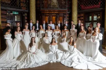 Debutantes Shine at Queen Charlotte's Ball in London: Elegant White Gowns, Diamond Jewelry, and Young Escorts